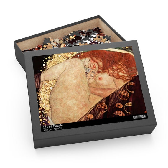 Klimt Puzzle, Gustav Klimt, Danae Painting, Art Puzzle, Woman Painting, Art Nouveau, Gold Puzzle, Jigsaw Puzzle, Nude Painting, Art Gift