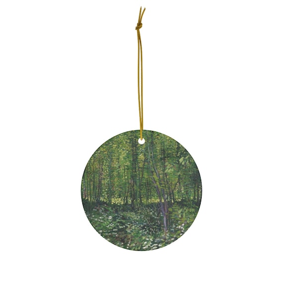 Van Gogh Ornament, Art Ornament, Tree Ornament, Christmas Ornament, Ceramic Ornament, Forest Art, Tree Painting, Van Gogh Painting