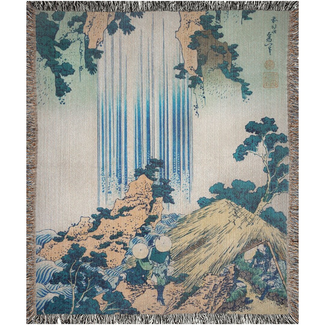 Japanese Blanket, Woven Blanket, Japanese Waterfall, Vintage Japanese