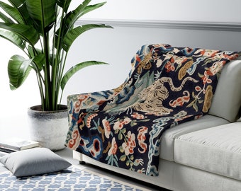 Art Nouveau Blanket, Sherpa Blanket, William Morris, William