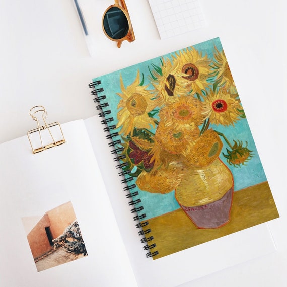 Van Gogh Notebook, Sunflower Notebook, Floral Notebook, Vincent Van Gogh, Painting Notebook, Vintage Notebook, Van Gogh Art, Floral Journal