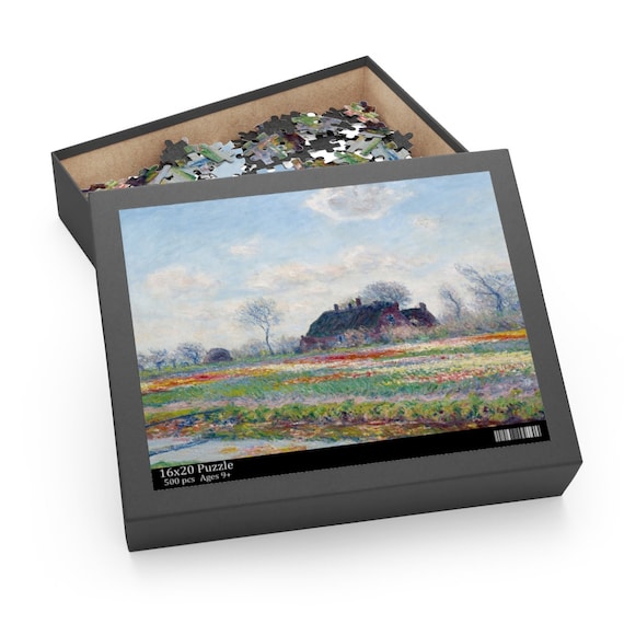 Monet Puzzle, Monet Painting, Tulip Fields, Monet Gift, Claude Monet, Jigsaw Puzzle, Fine Art Puzzle, Vintage Puzzle, Painting Puzzle
