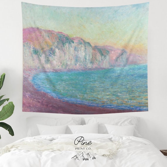 Monet Tapestry, Claude Monet Art, Sunset Tapestry, Rainbow Tapestry, Dorm Tapestry, Ocean Sunset, Ocean Tapestry, Painting Tapestry
