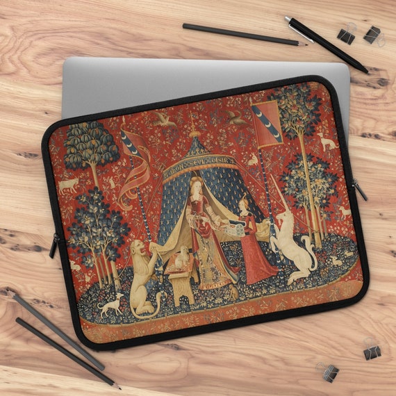 Red Laptop Sleeve, Renaissance Art, Art Laptop Sleeve, iPad Sleeve, Tablet Sleeve, Unicorn Laptop Case, Medieval Art, Macbook Sleeve
