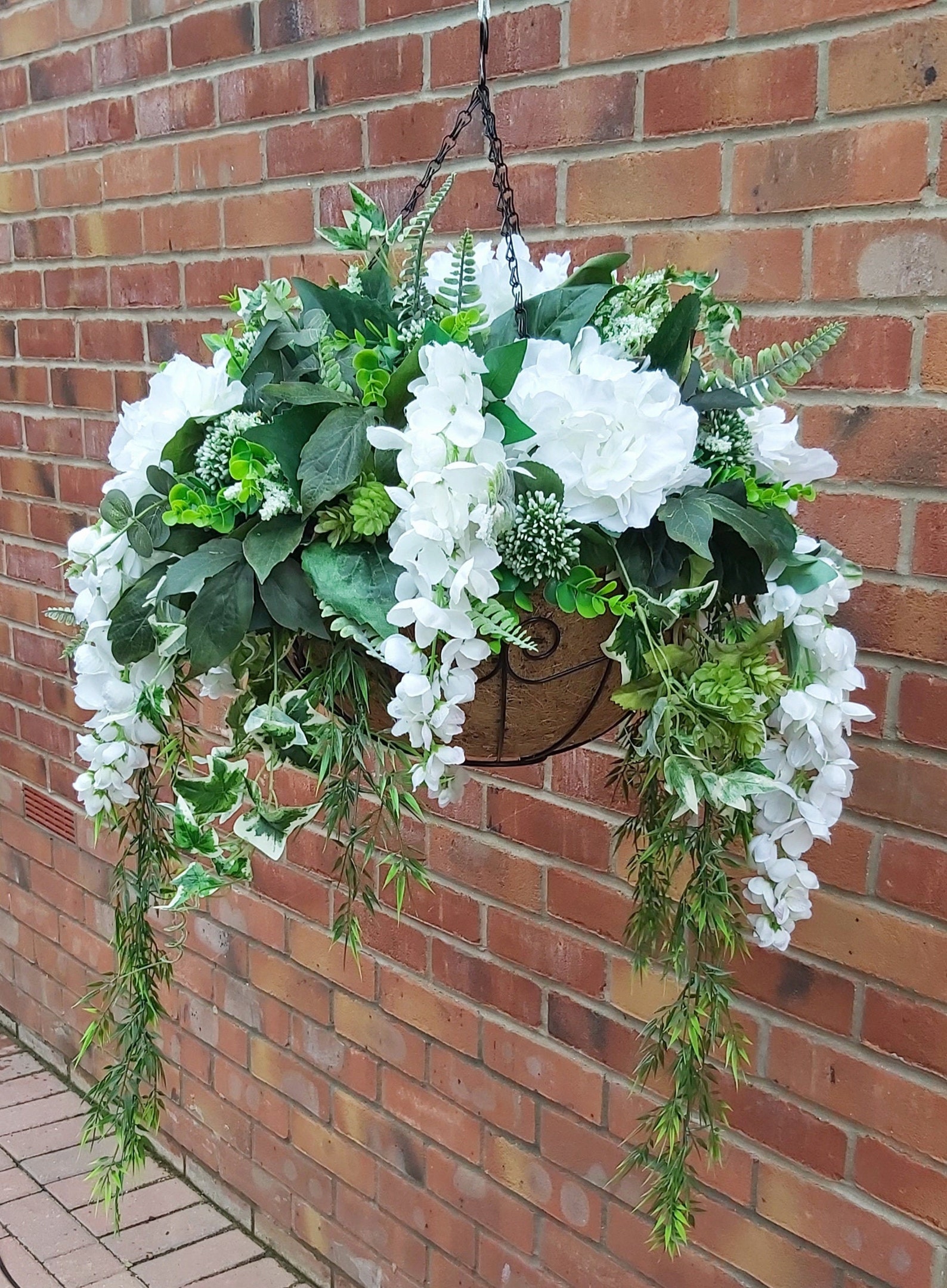 Mrs Hinch Style hanging basket Faux flowers faux hanging Etsy