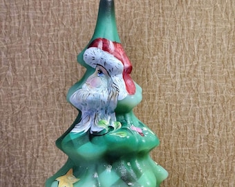 Magical Christmas Decor: Hand-Painted Fenton Santa Tree