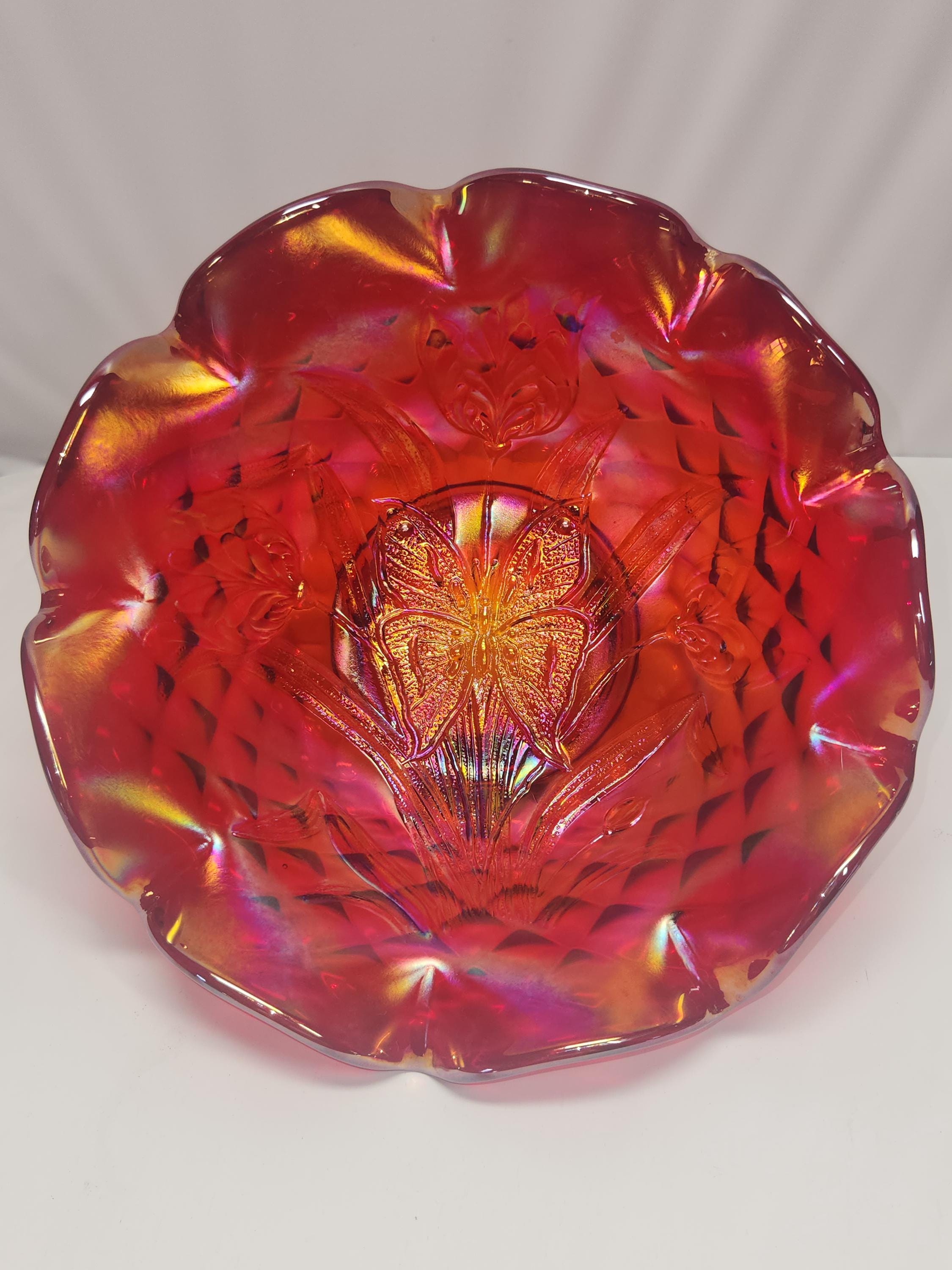 Fenton Butterfly Carnival Glass - Etsy
