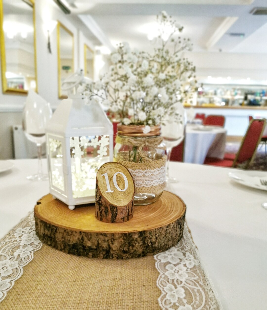 Rustic Wooden Block Table Numbers, Wedding Centrepieces Rustic Theme