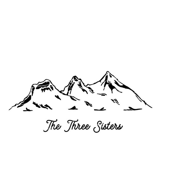The 3 Three Sisters - Mountainscape - Three Sisters Canmore Alberta - SVG - digital file - mountains