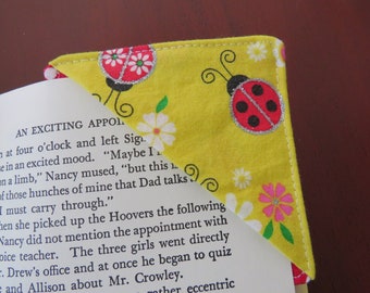 Corner Bookmark, Ladybug Fabric Bookmark