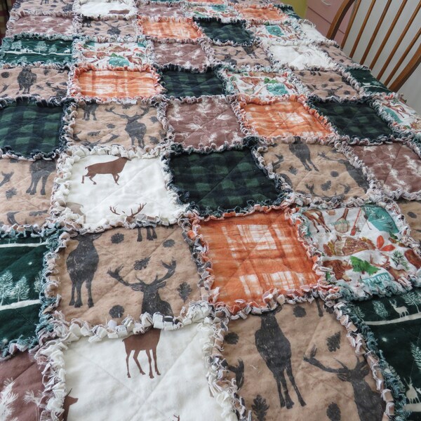 Deer Rag Quilt Etsy