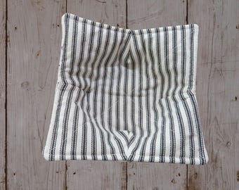Microwave Bowl Cozy, Reversible Cows and Black and White Ticking