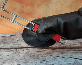Italian Leather Oven Mitt, Fireplace Gloves, BBQ, Heat Resistant