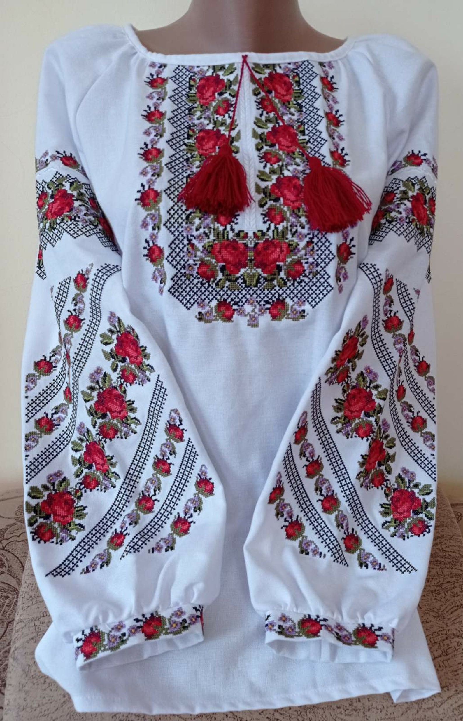 Embroidered roses blouse for women Blouse with roses Gift for Etsy