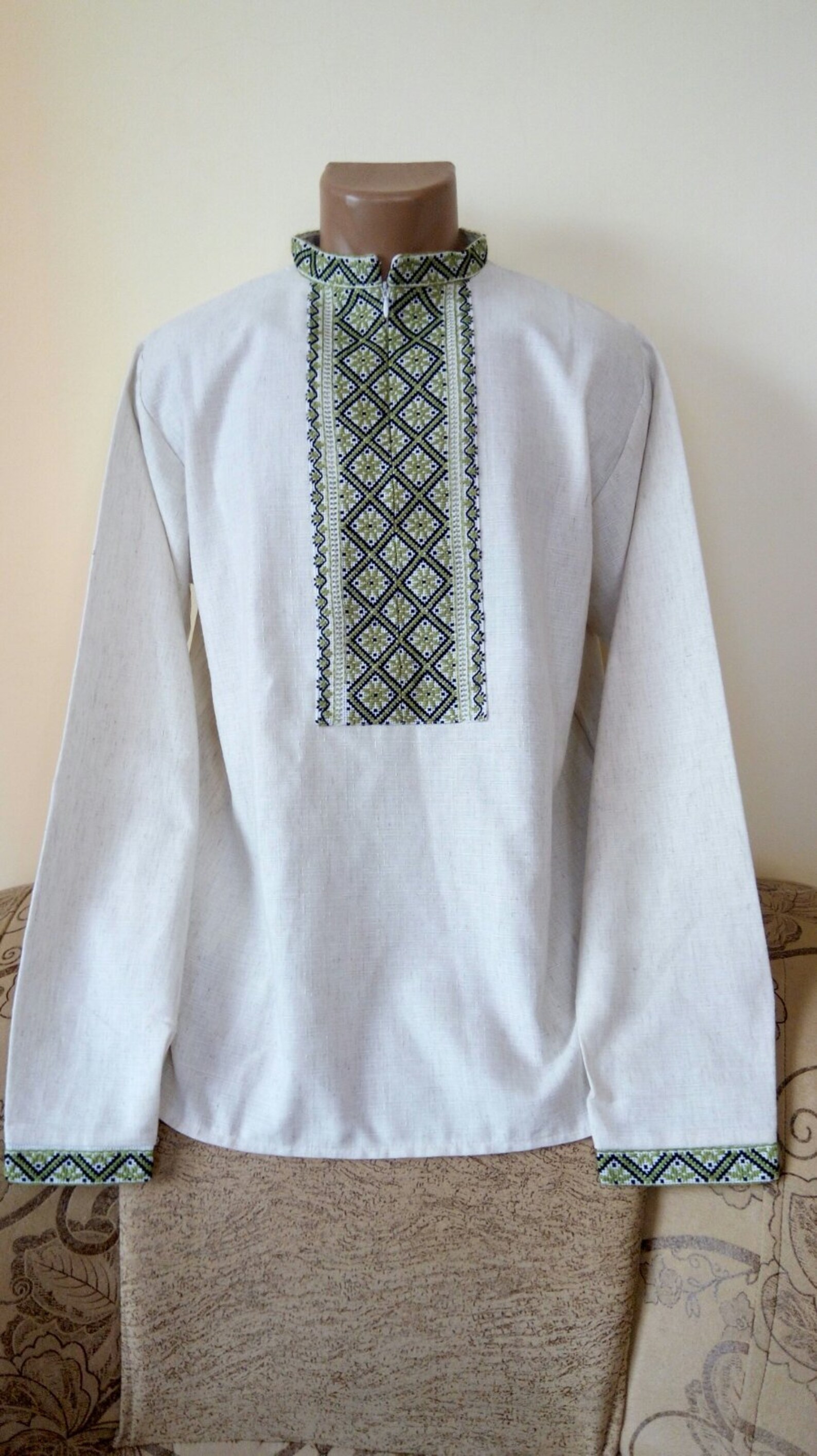 Hand Embroidered shirt men.Ukrainian Vyshyvanka men.Gift For Etsy