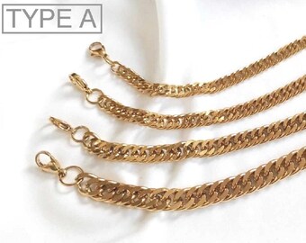 Bracciale a catena a maglia larga, da donna in acciaio inossidabile, oro o argento
