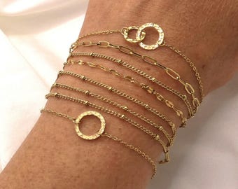 Fine stainless steel bracelets GOLD or SILVER for women