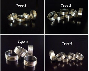 Large ring, wide thick ring mixed brushed stainless steel