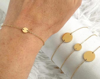 Valentinstagsgeschenk: Medaillon-Armband aus Edelstahl – Minimalistisches, dünnes Kettenarmband