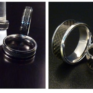 Large ring, wide thick ring for men in steel and tungsten Size 62 image 1