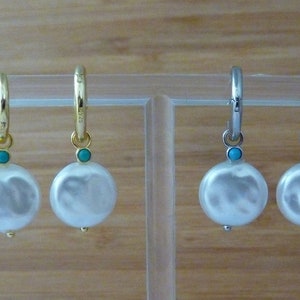 Mini round hoop earrings, silver-plated women's beads, earrings image 9