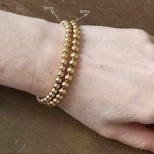 Braccialetti da donna con perline elastiche in acciaio inossidabile oro/argento immagine 6