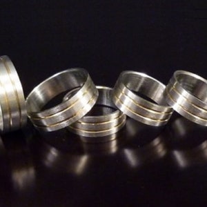 Bague grosse, large anneau épais mixte acier inoxydable brossé zdjęcie 4