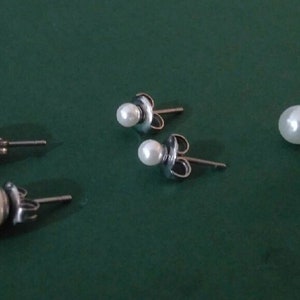 Dameschips, bol, rond, parel, roestvrij staal, studs, mini-oorbellen afbeelding 8
