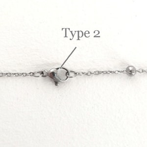 Fine gold or silver stainless steel beaded chain necklace for women, mini small pearls image 4