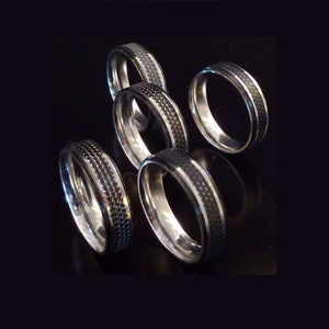 Large ring, wide thick ring for men in steel and tungsten Size 62 image 2