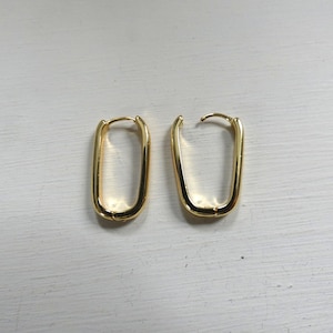 Grande,petite créoles boucles d'oreilles rectangles,anneaux, femme Acier Inoxydable ou Plaqué or /Plaqué Argent image 8