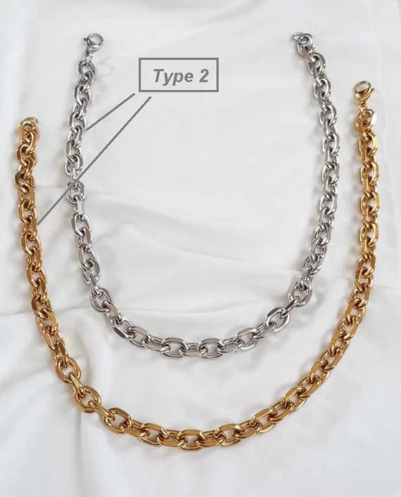 Collier Ras Du Cou Femme – Chaîne Maille Large Dorée Avec Médaillon Rond, Acier Inoxydable