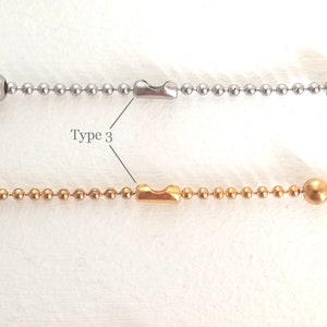 Fine gold or silver stainless steel beaded chain necklace for women, mini small pearls image 5