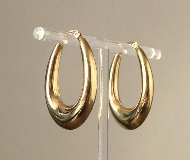 Grande, petite créole boucles d'oreilles anneaux larges femme Acier Inoxydable Or/Argent image 2