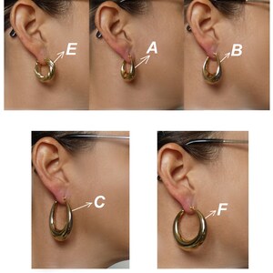 Grande, petite créole boucles d'oreilles anneaux larges femme Acier Inoxydable Or/Argent image 5