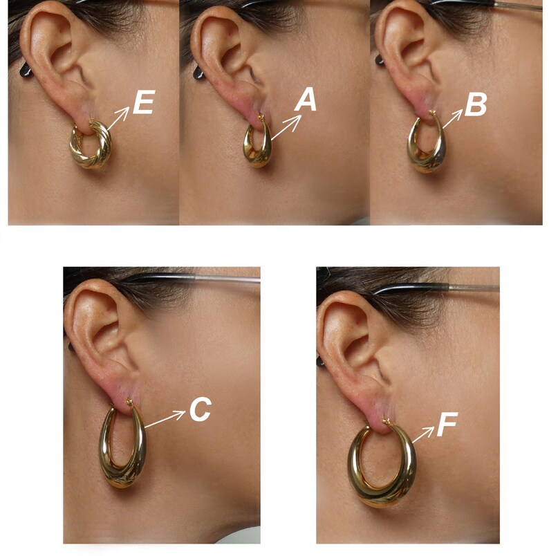 Grande, petite créole boucles d'oreilles anneaux larges femme Acier Inoxydable Or/Argent image 5