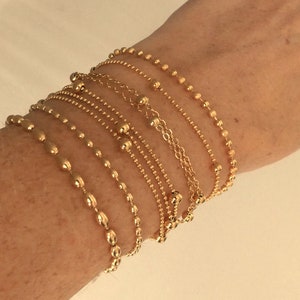 Bracelets fins perles Or,Acier Inoxydable femme image 4