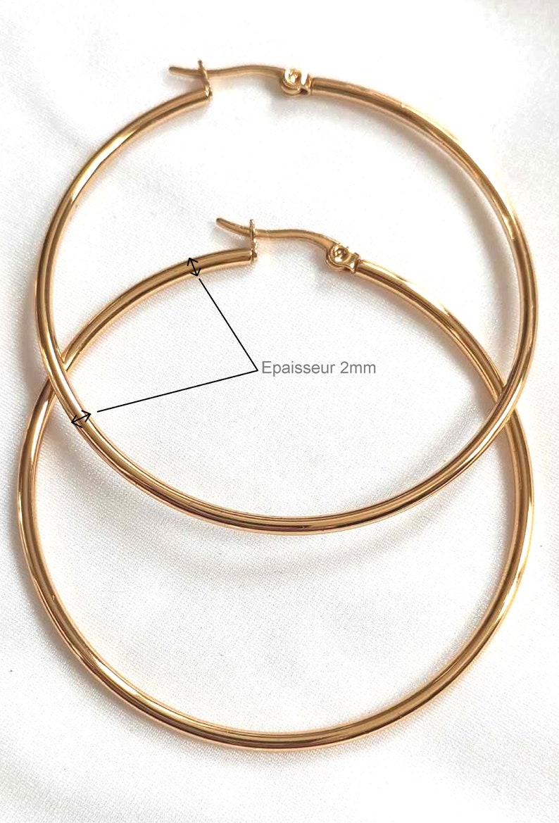 Große, kleine dünne Creolen runde Ringe für Damen aus Edelstahl SILBER oder GOLD Bild 9
