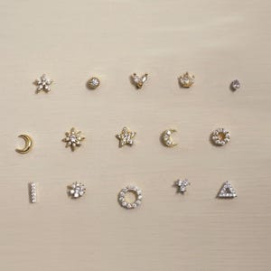 Piercing all'elica o al trago, orecchini da piercing in acciaio inossidabile, oro o argento per donna