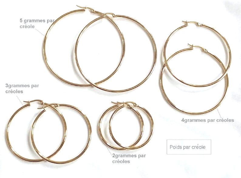 Große, kleine dünne Creolen runde Ringe für Damen aus Edelstahl SILBER oder GOLD Bild 5