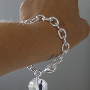 Chaîne maille large argent femme, médaillon, femme, poignet bracelet ou collier image 10