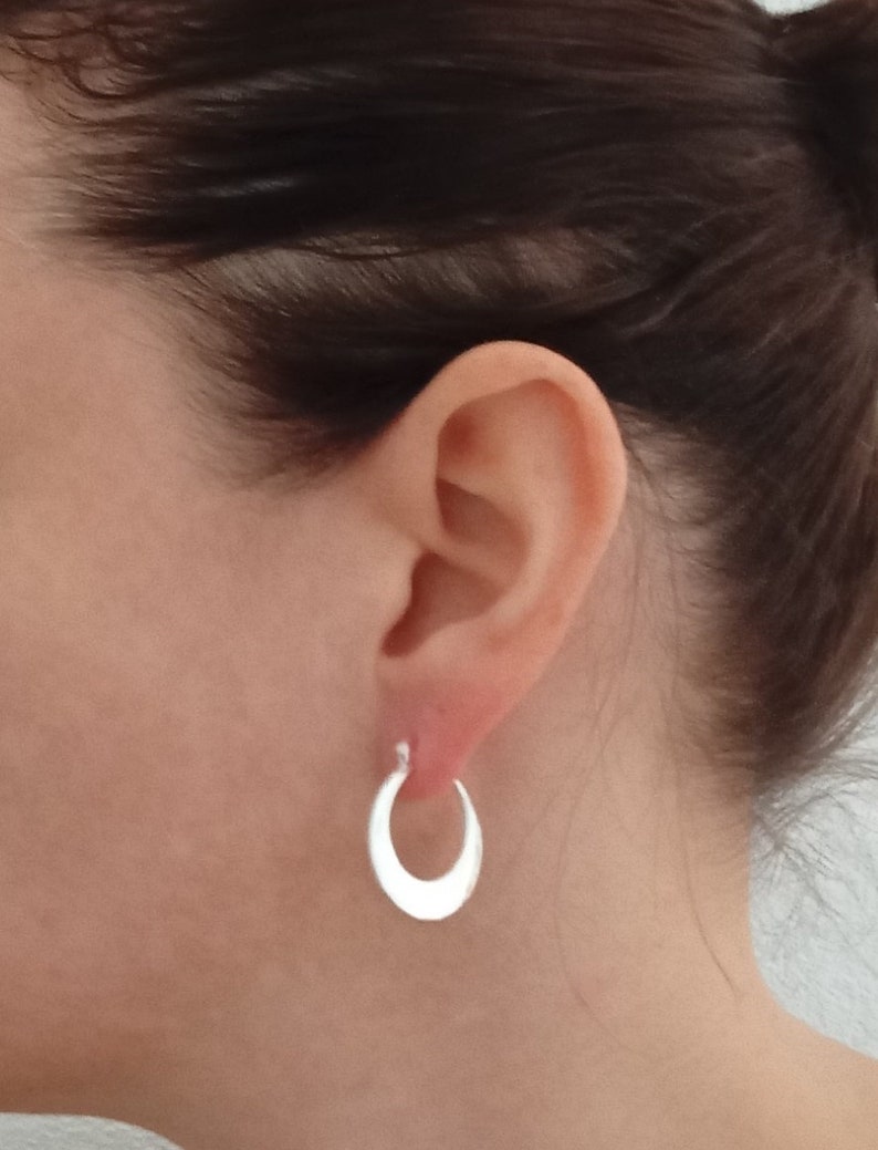 Grande, petite créole boucles d'oreilles anneaux ronds femme Plaqué ARGENT image 8