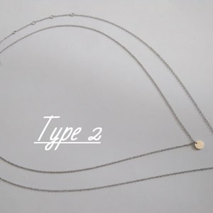 Collier long femme multirang or ou argent, superposés et pendentifs, chaîne double ou triple rangs, acier image 5