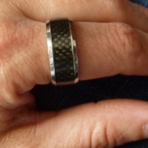 Large ring, wide thick ring for men in steel and tungsten Size 62 image 6