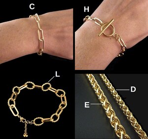 Bracelet élastique Femme En Acier Inoxydable Plaqué Or – Maille Serpent 10 Mm De Large – Tour De Poignet 16 à 21 Cm – Style Minimaliste