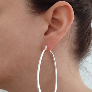Grande, petite créole boucles d'oreilles anneaux ronds femme Plaqué ARGENT image 5
