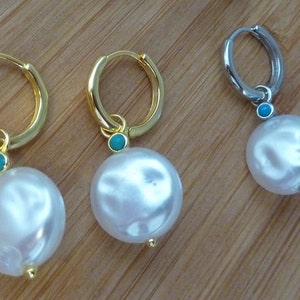 Mini round hoop earrings, silver-plated women's beads, earrings image 2