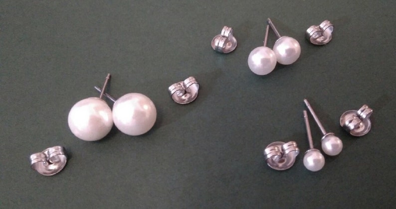 Puces femmes,boule,ronde,perle,acier inoxydable,clous,mini boucles d'oreilles image 10