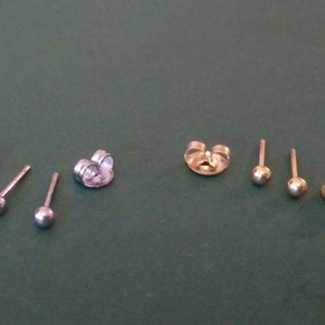 Puces femmes,boule,ronde,perle,acier inoxydable,clous,mini boucles d'oreilles image 5