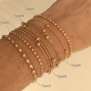 Bracelets fins perles Or,Acier Inoxydable femme image 3